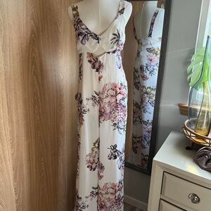 Ark & Co white floral jumpsuit